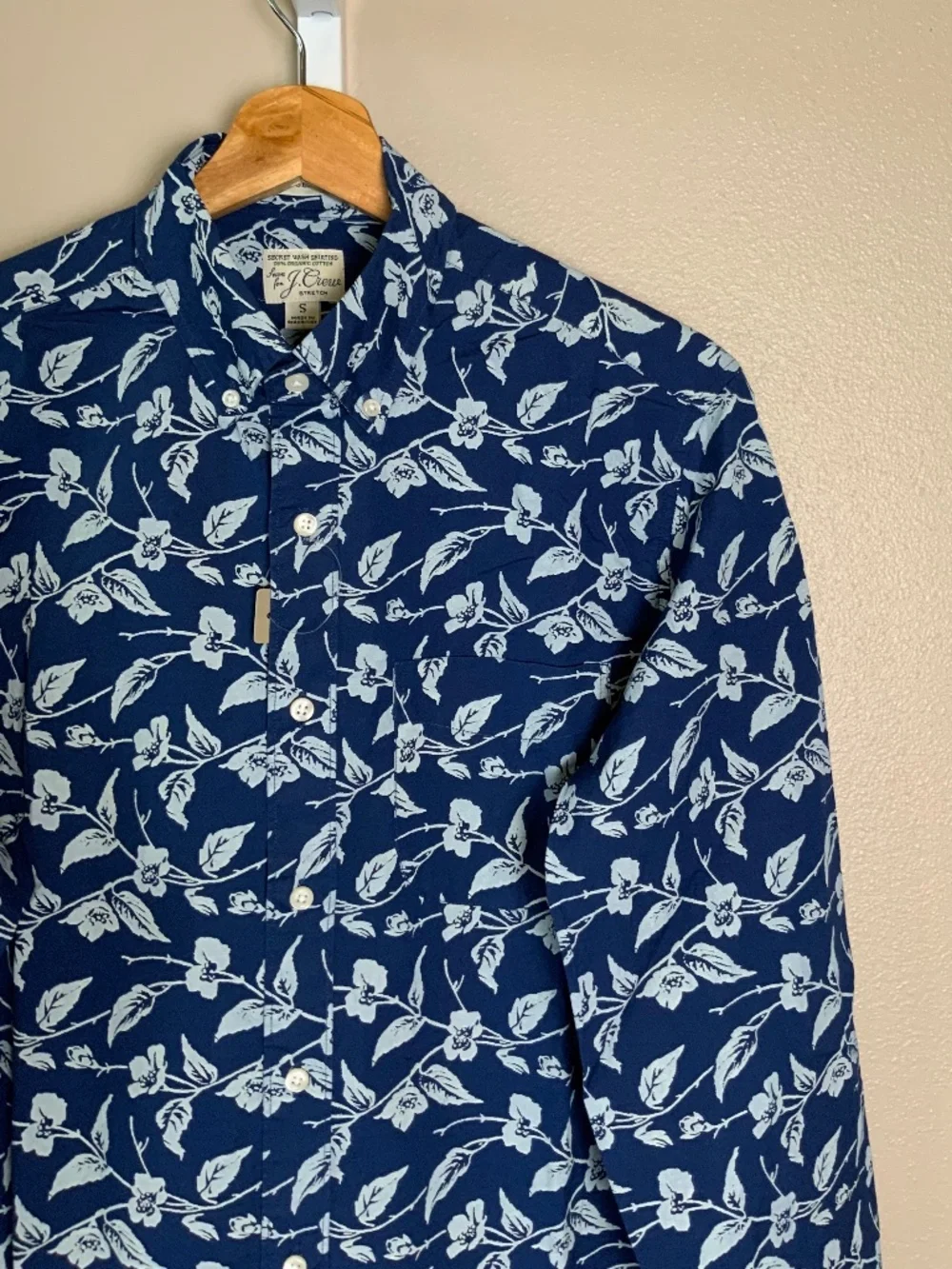 J. Crew Slim Stretch Secret Wash Button Down Shirt Bell Flowers Print